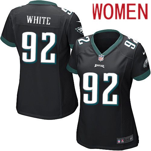 Cheap Women Philadelphia Eagles 92 Reggie White Nike Black Game NFL Jersey